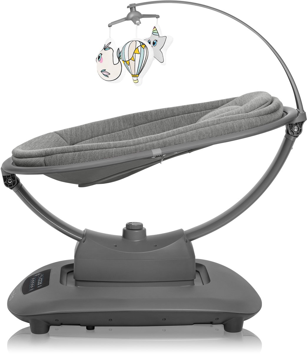 PERSEVERANCE Babywip Elektrisch, Baby Schommelstoel 0 tot 10 kg, Met slaapliedje, 5 Schommelsnelheden, Bluetooth, Afstandsbediening, 5- puntsgordel, Stabiele voet (Donkergrijs