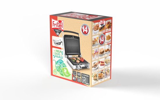 FRITEL Wafelijzer & Grill - WaffleTastic® CW 3627 - Combi Wafelmaker PFAS vrij - Wafelmachine & Contactgrill met Verwisselbare Platen - 1600W - Incl. 60' Timer - Zilvergrijs van Fritel — afbeelding 4