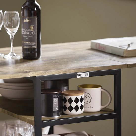 Opvouwbare Keukentafel met 3 Planken - Ruimtebesparende Eettafel voor Kleine Ruimtes - 180x60 cm van FurniEssentials — afbeelding 5