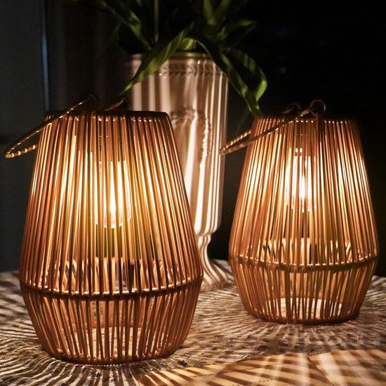 PUAIDA Zonnelampen voor buiten, 4 stuks, tuinverlichting op zonne-energie, met warm wit wolfraam licht, IP65 waterdicht, tuinverlichting op zonne- energie voor tuindecoratie, gazon, looppad, balkon