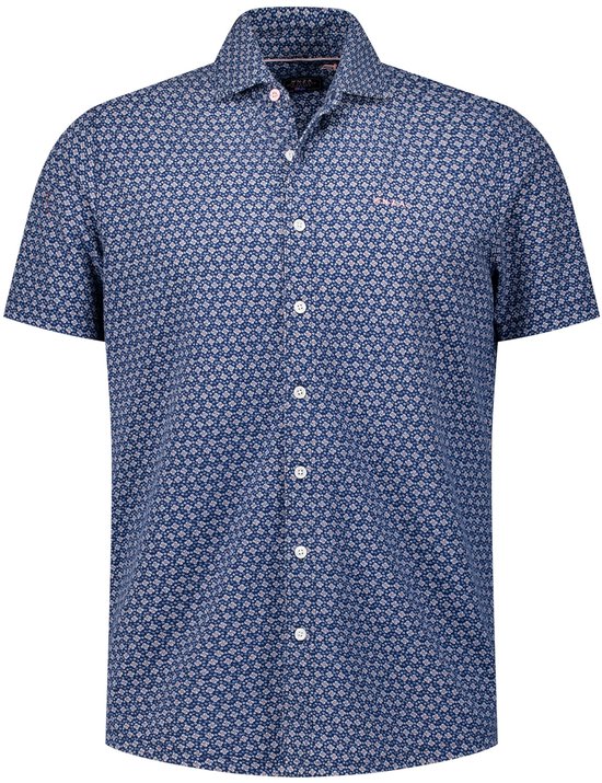 NZA Overhemd Short Sleeve Jake Blauw - Maat M - Heren - Overhemden Casual