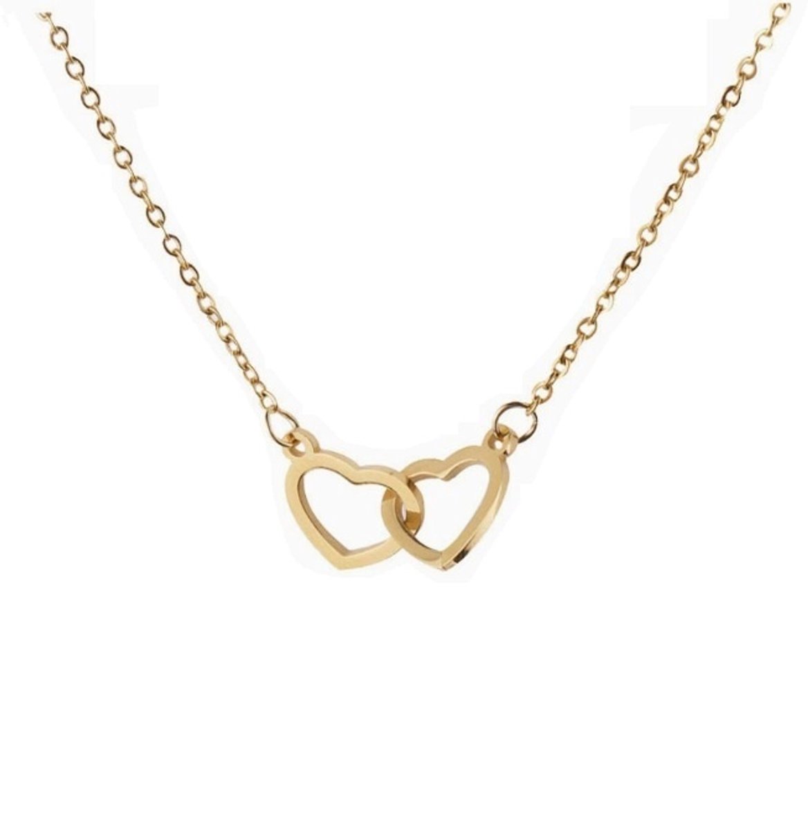 NEFET® - Vriendschapsketting Hartje (Goudkleurig) - Vriendschap sieraden - Bff ketting - Ketting Dames Goudkleurig - Ketting met Hanger hartje