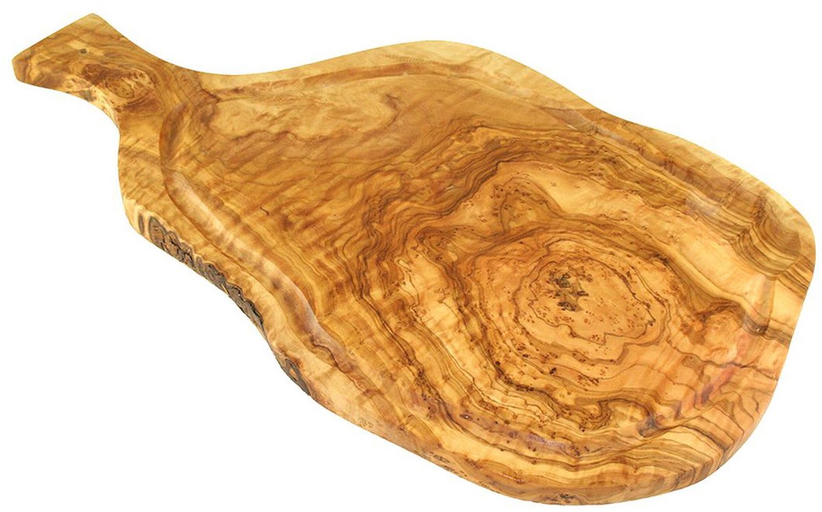 D.O.M. Tranchier- en Steakplank met Saftrille en Handvat – Olijfhout – 35-39 cm