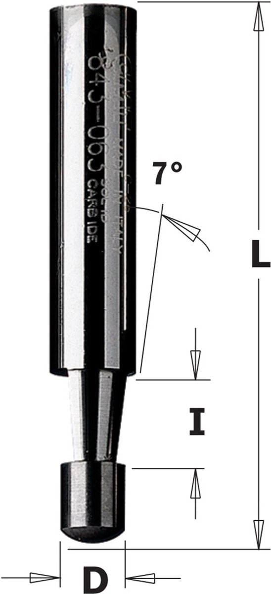 CMT Kantenfrees, VHM, Z1, Ø 6,35 x 6,35/38,1 mm. 7º - S=Ø6,35