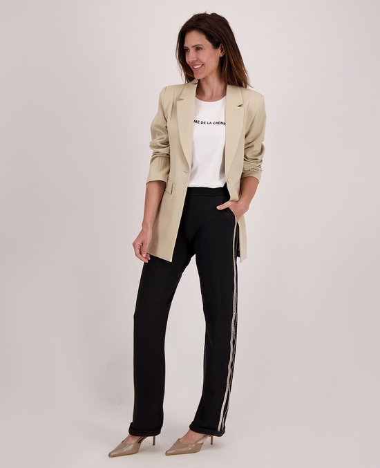 Je m'appelle Dames Broek Straight fit - Zwart - Maat XL