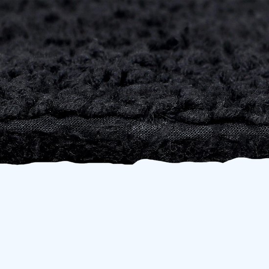 Homescapes Tapis de bain rond en coton, 80 cm – Noir