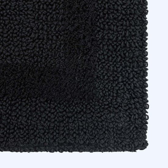 Homescapes Tapis de bain rond en coton, 80 cm – Noir