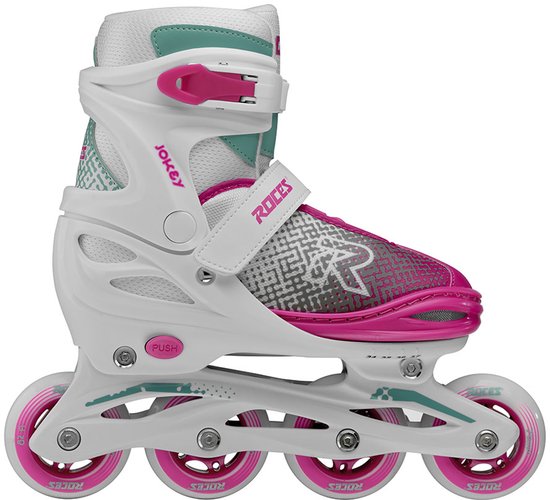 Roces - Jokey X Verstelbare Skeelers - Meisjes - Wit - Roze - 34-37