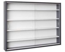 Vitrinekast met Glas - Dressoir Kasten - Opbergkast - Grijs