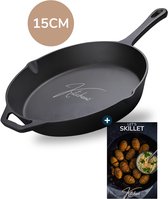 Kitchenz® Gietijzeren Pan - Skillet - Gietijzeren Pan BBQ - 15CM - Incl. Receptenboek