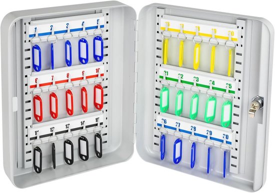 Foto: Afsluitbare sleutelkast voor 30 sleutels lichtgrijs 30 x 24 x 7 5 cm