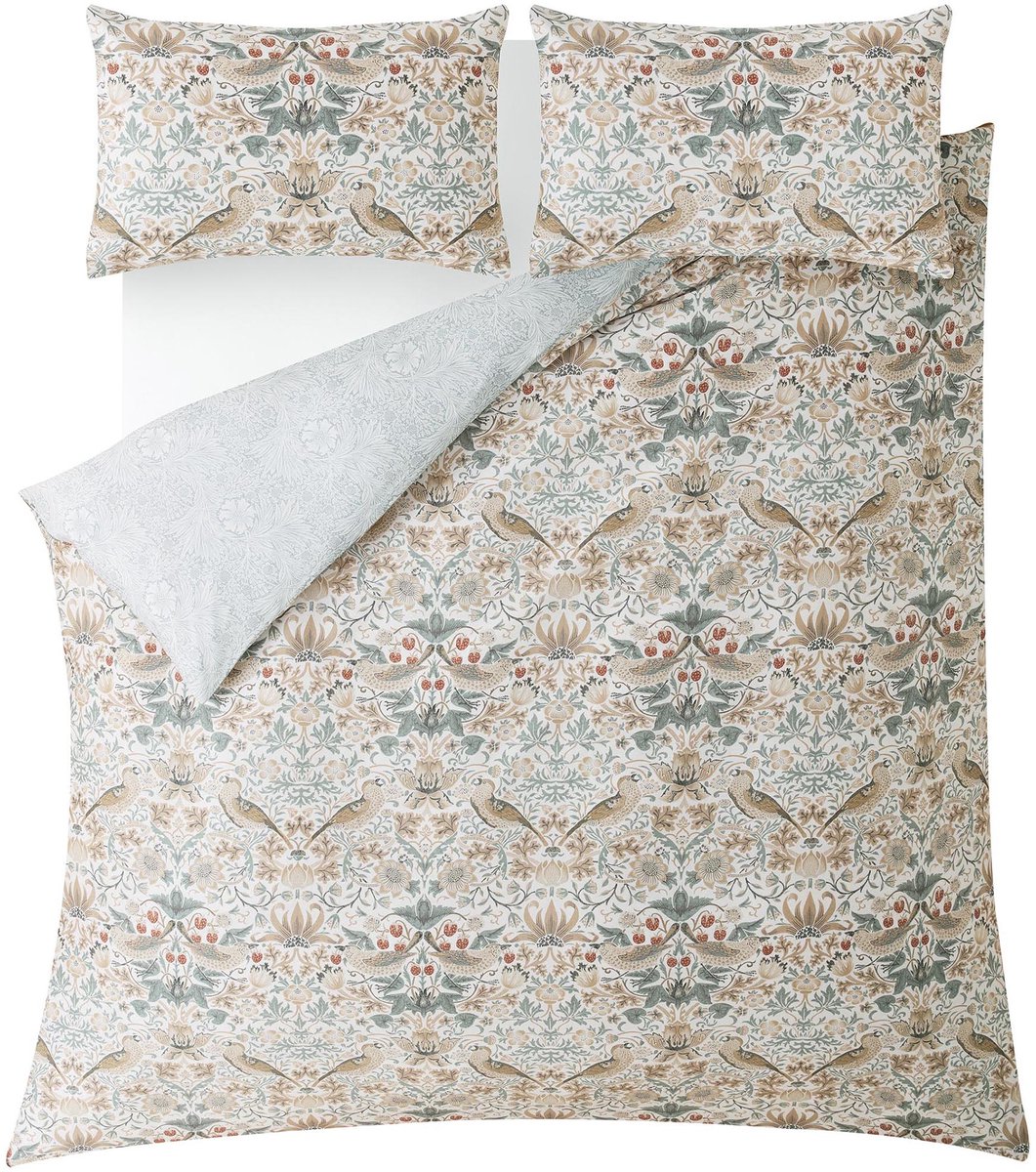 William Morris at Home Dekbedovertrek Tweepersoons Strawberry Thief 200 x 200cm