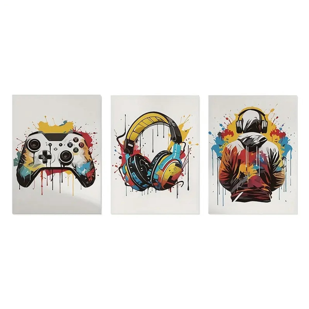 Canvas poster - 3 posters - Xbox - Playstation - Gaming life - muurposter - jongenskamer - muur poster - Kado - Zonder lijst - gaming Posters - Graffiti - Vintage posters - Trendy