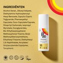 Ingrediënten van P20 Original, waaronder Alcohol Denat. en Tocopherol. Met eco improved formula.
