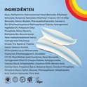 Ingrediënten P20 Kids crème met witte productvlekken. Vegan, Fragrance-free, UVA Superior.