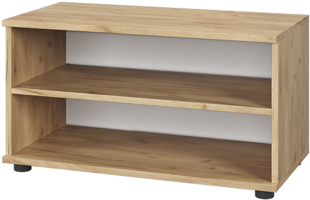 Vicco Berno Woonkamerkast – 70.8 x 38.9 cm met 2 compartimenten Eik goud/wit Goudkleurig Eiken/Wit