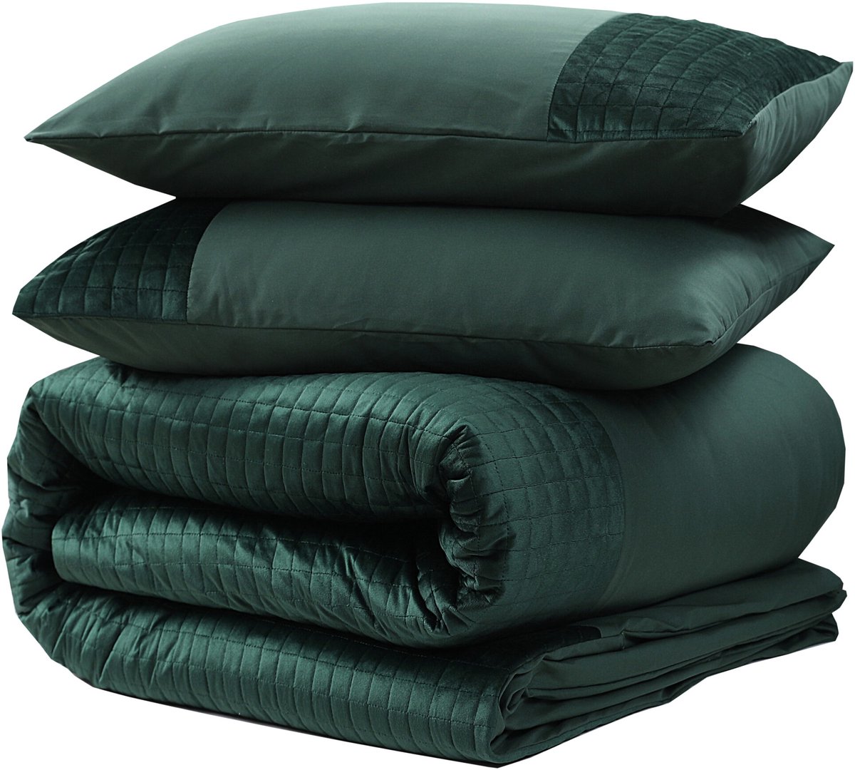 Sleeptime dekbedovertrek Velvet Band Groen 200 x 220 cm