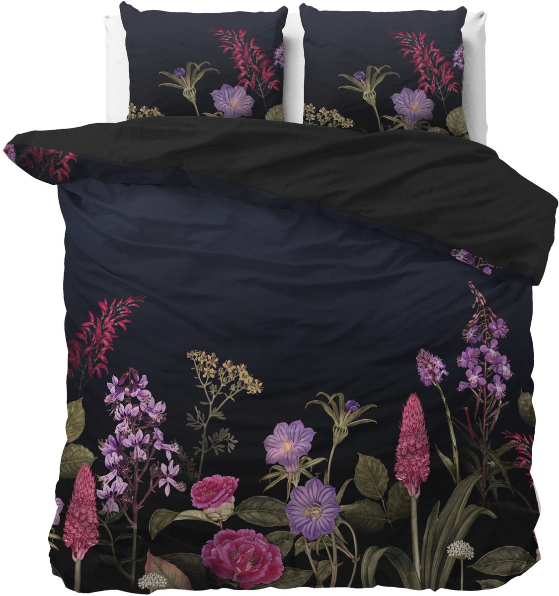 Sleeptime Feline Dekbedovertrek - Tweepersoons - 200X200/260 + 2 x kussenslopen 60x70 - Zwart