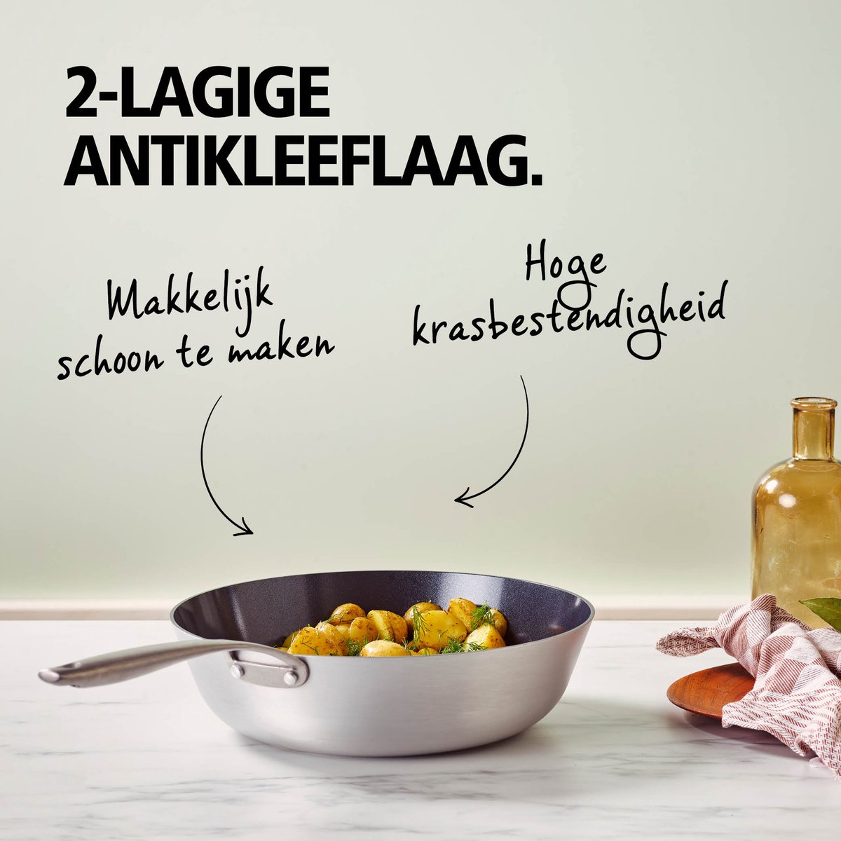 Brabantia Dusk Wokpan Ø 28cm – 100% PFAS Vrij – Keramische Antiaanbaklaag - Inductie Koekenpan – Vaatwasser- en Ovenbestendig - Grijs — afbeelding 4