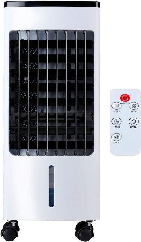 Lifetime Air Aircooler met Koelelementen - Ventilator, Luchtbevochtiger en Luchtkoeler - 55dB - Afstandsbediening en Timer - Watertank 4L - 22 x 24 x 53,5 cm