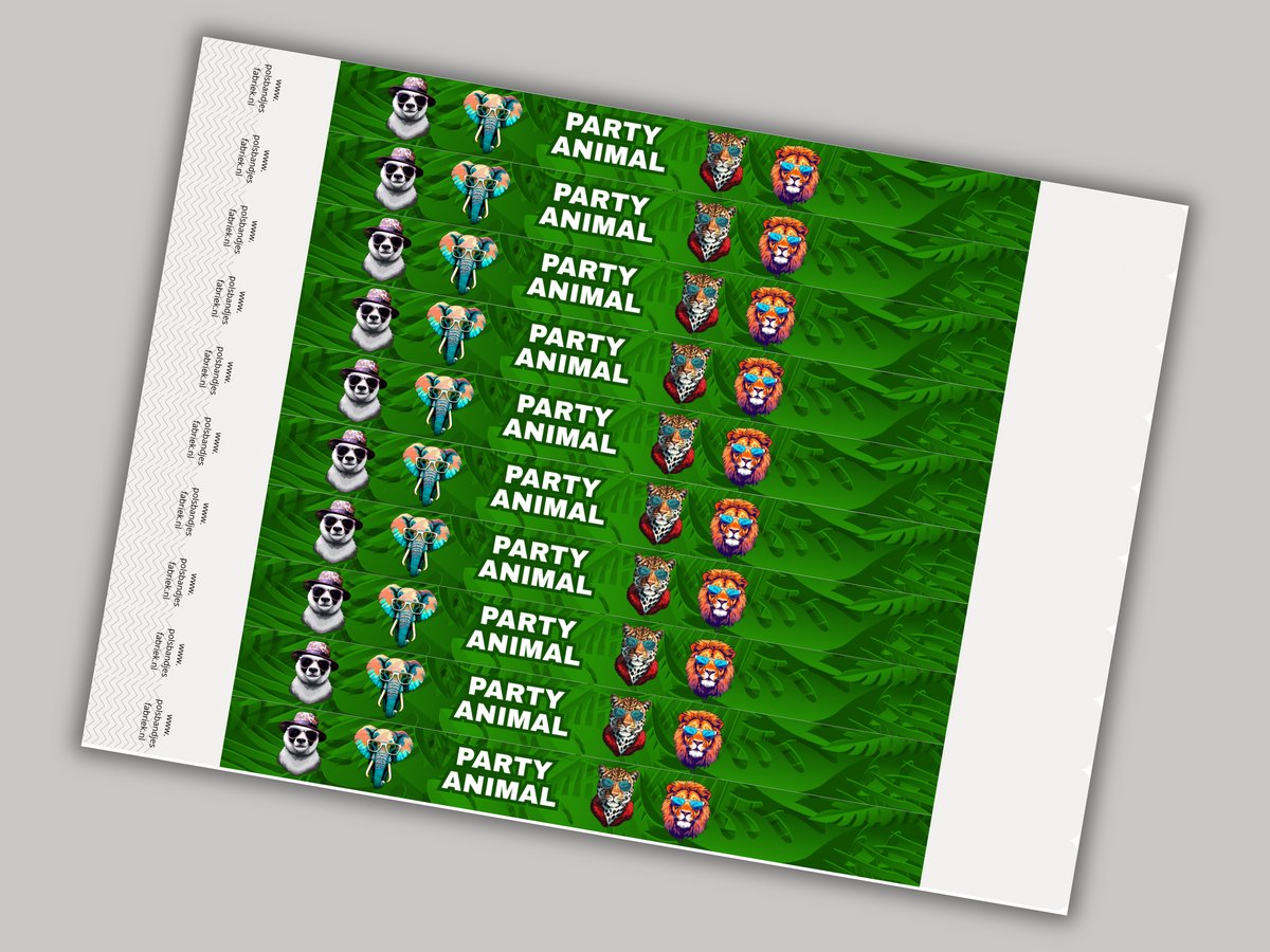 Tyvek Polsbandjes | Party Animal Groen | 250 Stuks | VanDerEng | Voor Feesten, Thema-avonden en Evenementen