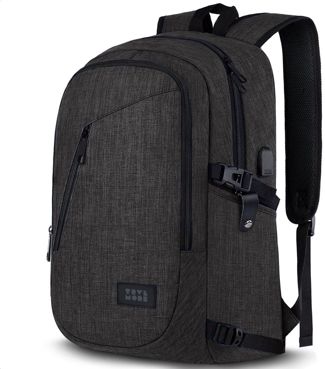 TRVLMORE 25L Rugzak - Rugtas met 15,6 Inch Laptopvak - Schooltas - Laptoptas - Spatwaterdicht - Heren en Dames - Jongens en Meisjes - Antraciet