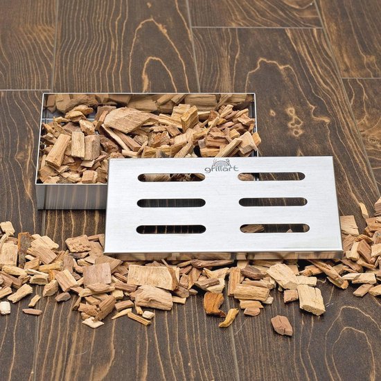 Rookbox, rookbox voor gasgrill, roestvrij staal, BBQ grill, rookbox voor rookoven, houtskool- en gasbarbecues