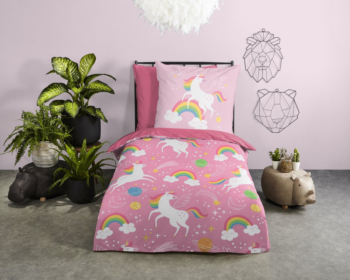 Kinder Dekbed zonder Overtrek Unicorn - Wasbaar Hoesloos Dekbed