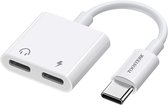 2-in-1 USB-C Splitter Adapter | Type-C Vrouwelijk naar Audio & Snelladen | DAC Hoofdtelefoon Adapter – Geschikt voor USB-C Apparaten