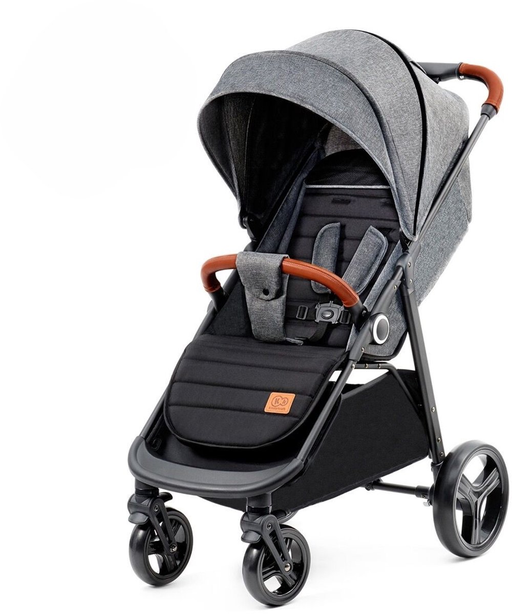 Kinderkraft GRANDE PLUS Kinderwagen – Lichtgewicht met Stalen Frame – Klik&Vouw Systeem – Grote Wielen – tot 22 kg – Grijs thumbnail 2