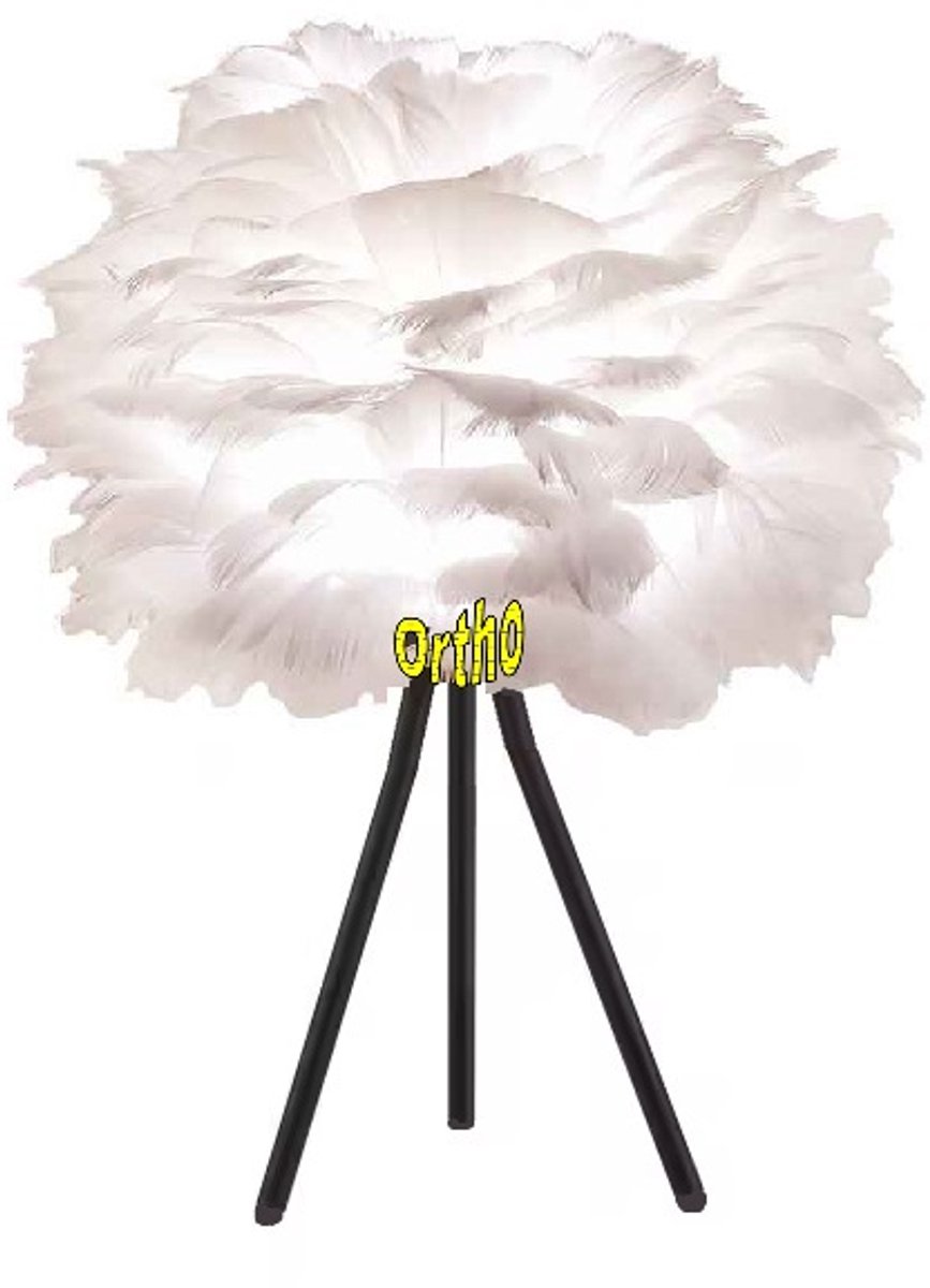 Ortho® - Verenlamp - Tafel lamp 40cm - Tripod Design - Nachtlamp - ø 25cm - Driepoot - 3P/Wit/Zwart