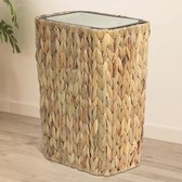 Prullenbak Boho 12 litres avec couvercle Pop– Poubelle et poubelle 2 en 1 en rotin – Beige