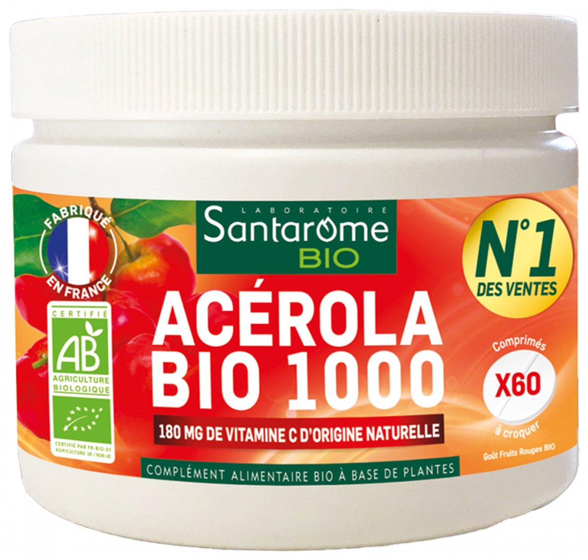 Goedkoopste Santarome Biologische Acerola 1000 60 Tabletten
