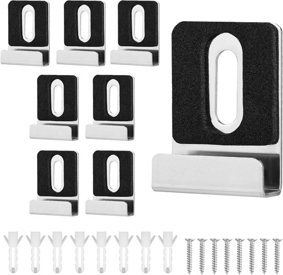 Frameloze spiegelglas wandbevestigingsset, 8 stuks spiegelschroeven met