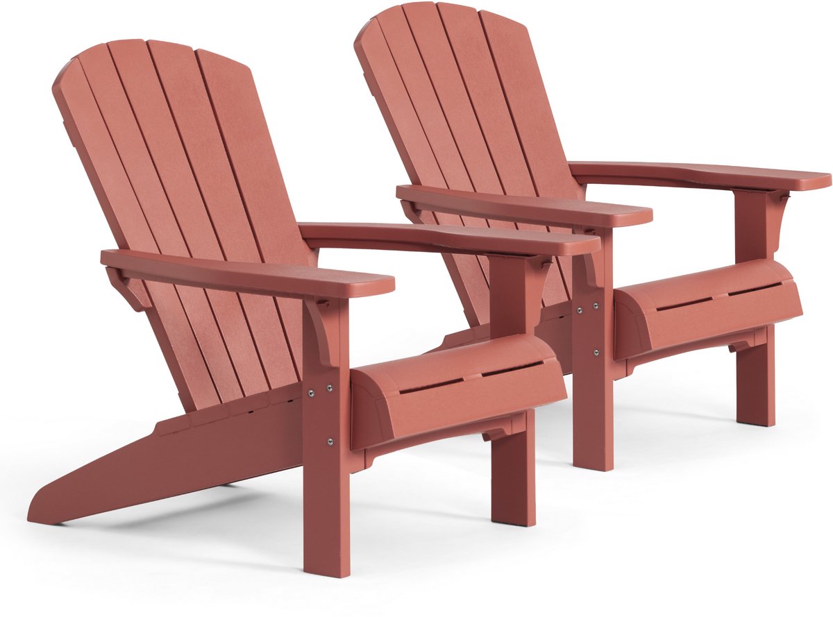 Keter Troy Adirondack Tuinstoel - 2 stuks - 81x93x96,5cm – Terracotta