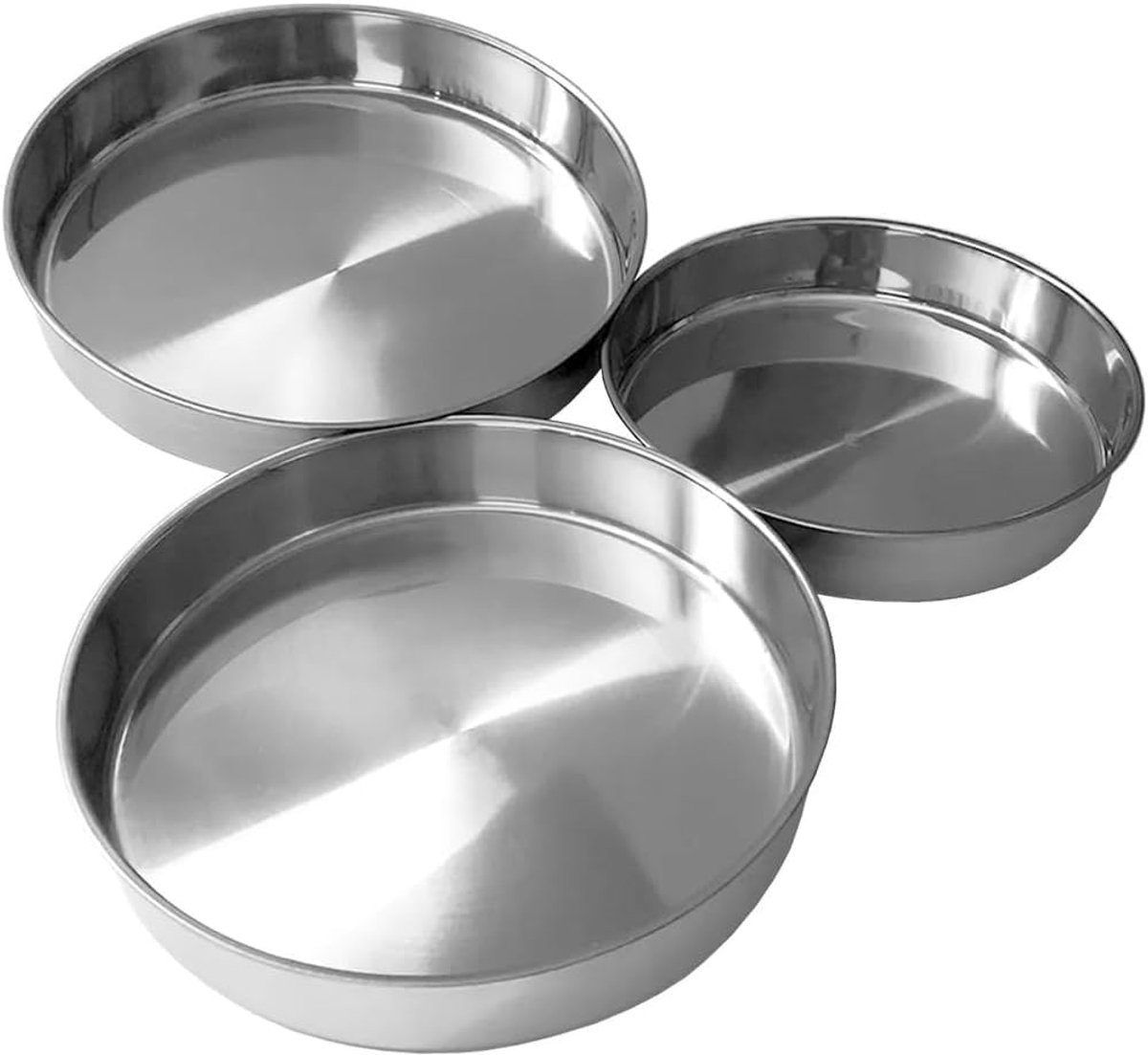Soroh® RVS Ronde Dienblad Set – 28/32/36 cm – 3 Stuks