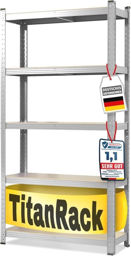 Zwaar Metal Rek voor Opslag 180 x 90 x 45 cm - 5 Verstelbare Planken ...