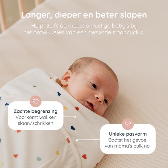 Puckababy Piep Inbakerslaapzakje baby (0-3m) - Hearts Confetti - Katoen TOG 0.5 - Zomerslaapzak van Puckababy — afbeelding 3