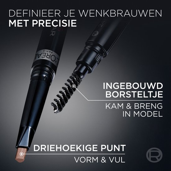 L'Oréal Paris Infaillible 24H Brow Filling Triangular Pencil 3.0 brunette Opdraaibaar wenkbrauwpotlood 9.2gr