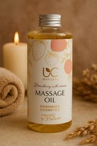Massage olie - UC Natural Handmade - Met de geur van Aardbeien en Room - 270ml