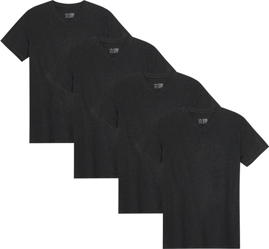 T-shirt DANISH ENDURANCE pour homme - Col V- Zwart - Lot de 4 - XL