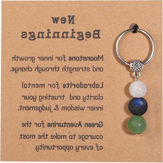 AstraGlam Natuurlijke Kristallen Sleutelhanger, Tasbedeltjes, Symbool voor Nieuwe Start, Ter Verlichting van Angst, Afstudeercadeau, Geluksbrenger, Klein Cadeau-idee voor Vrouwen