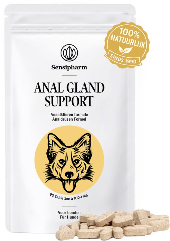 Sensipharm Anal Gland Support for Dog and Cat - Complément alimentaire pour glandes anales - Glandex - 90 comprimés à 1000 mg