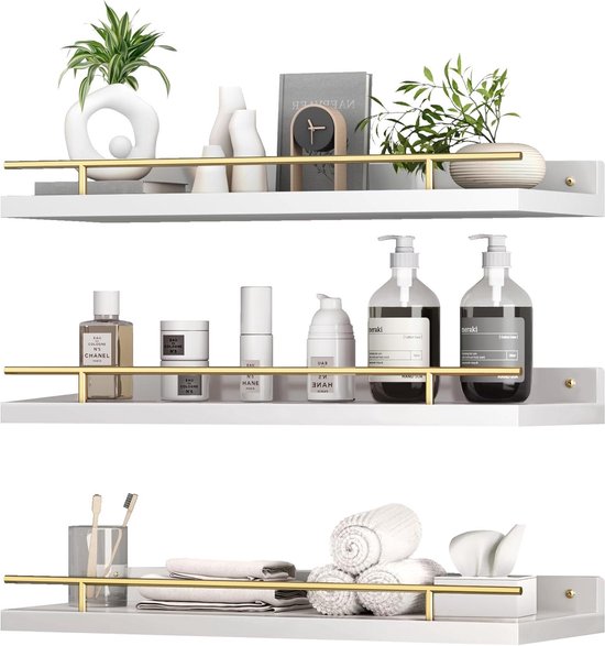 Drijvende planken wandgemonteerde plank 3 set houten planken voor muur ...