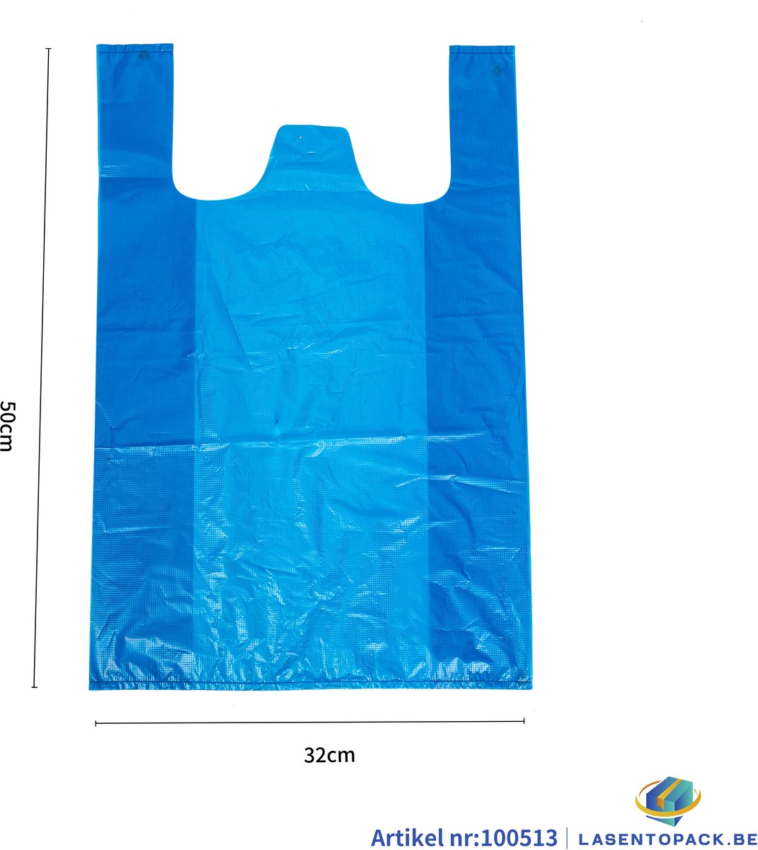 200 stuks Hemddraagtassen Hemdtasjes Draagtassen Winkelzakken 32cm x 50cm Kleur Blauw Hemd tasje