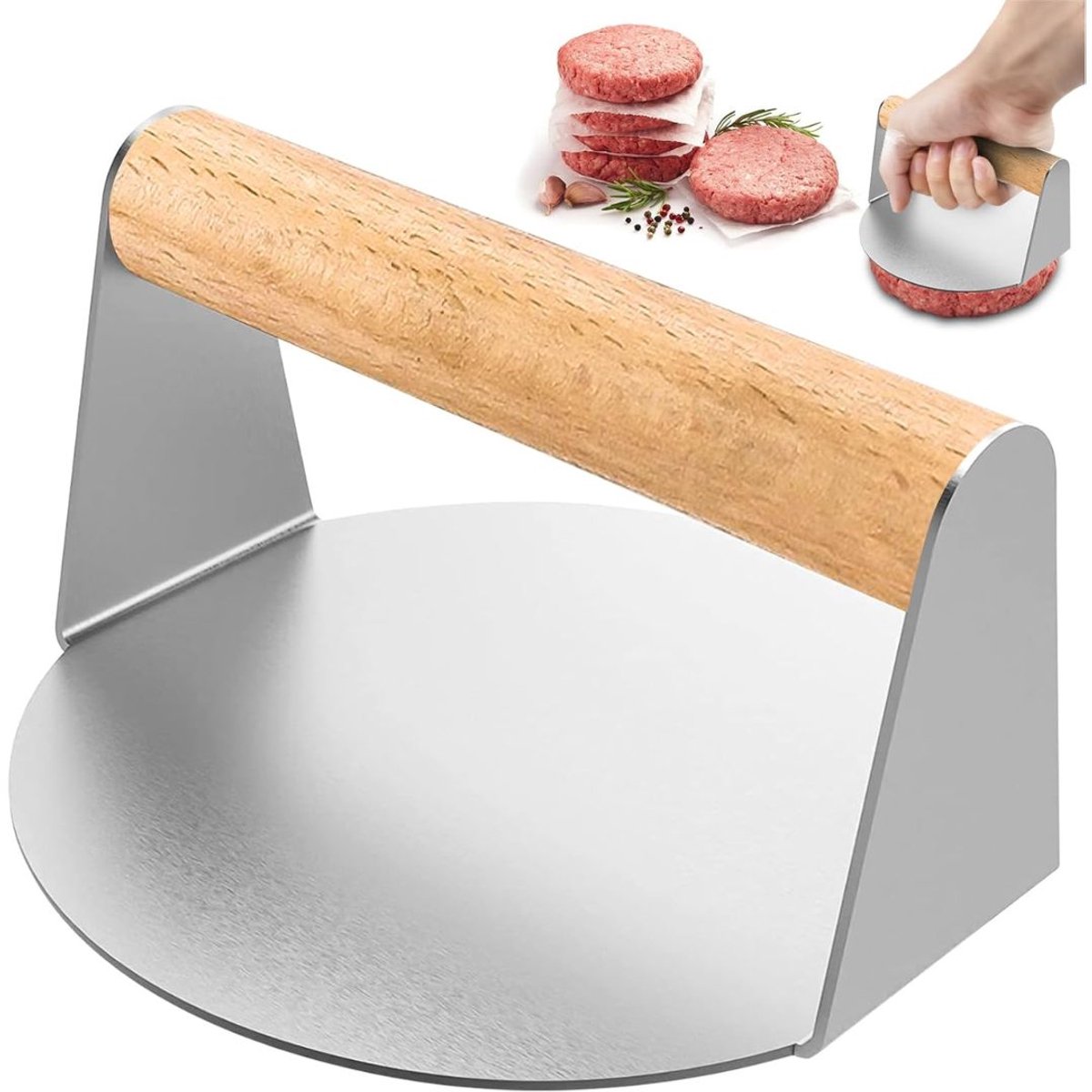 Burger Smasher - Grill Press - Gietijzeren Bakplaat