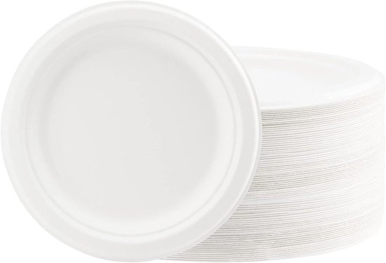 Papstar, Borden van suikerriet pure hoekig 26 cm x 26 cm wit