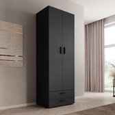 Meubles - Armoire Bruxelles - Anthracite - 74 cm - Avec tiroirs