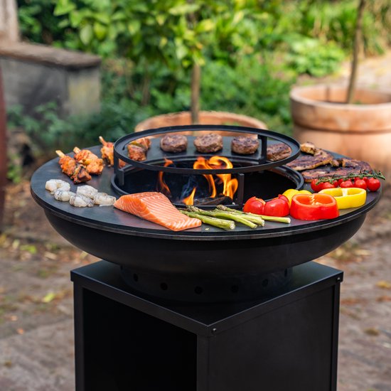 RJRoyal Living Plancha BBQ Camarada Blackline Bakplaat 8mm en conisch incl Wielen en Wok-ring van RJRoyal Living — afbeelding 3
