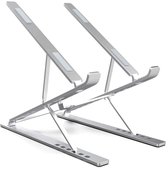 LURK® Laptop Standaard Opvouwbaar – Hoogte verstelbaar - Ergonomische Laptophouder – Notebook/boek/tablet – Aluminium – 11 t/m 17 inch - Laptophouder Zilverkleurig